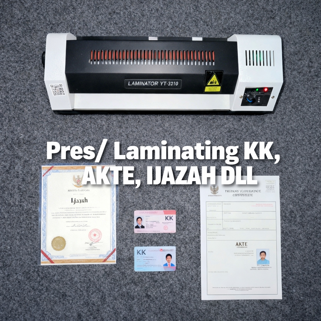 Laminating/ Pres KK, AKTE, IJAZAH